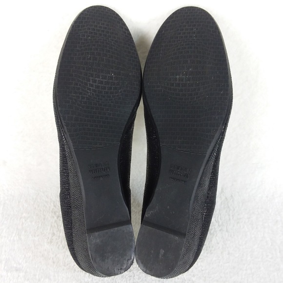 Stuart Weitzman Laidback Lizette Wedge Heels Black Textured Shoes‎ Women's 10.5N - Picture 11 of 14